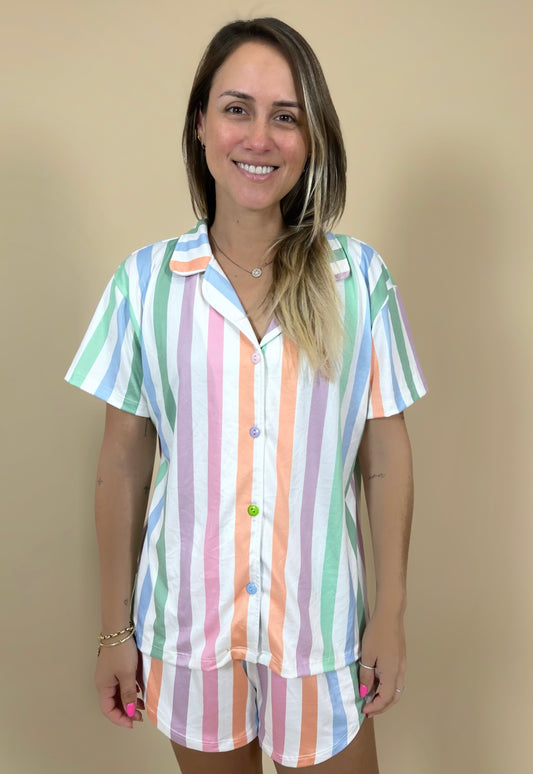 Rayitas de colores Mujer - Modelo Luisiana (Camisero)