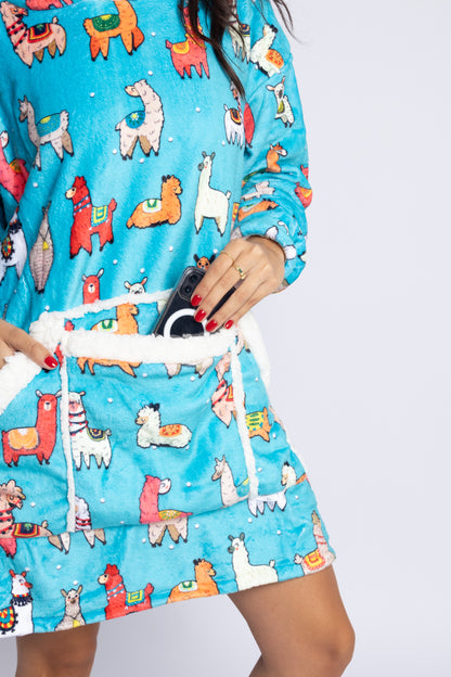 Polerón La Carlota Unisex - LLAMAS CELESTES 🦙🩵