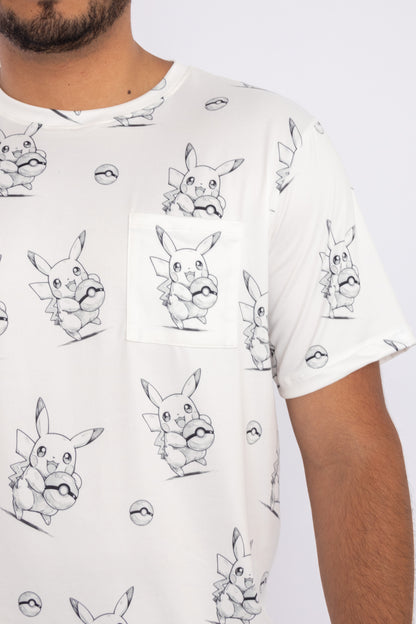 Modelo Teo Pikachu (Short & Polo) Blanco
