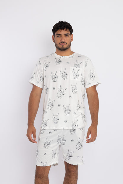 Modelo Teo Pikachu (Short & Polo) Blanco