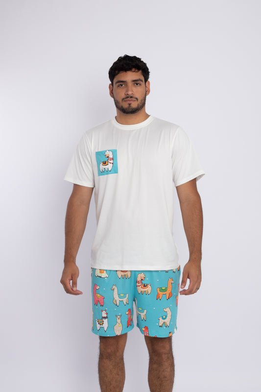 Pijama Llamas (Short & Polo) 🦙