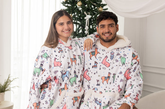 Polerón La Carlota Unisex - LLAMAS  BLANCAS 🦙🤍