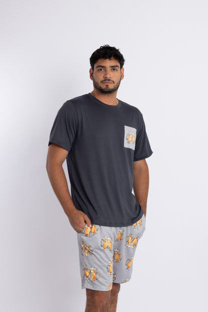 Modelo Teo Cerveza🍻 - Clásico Polo & Short (Gris oscuro)