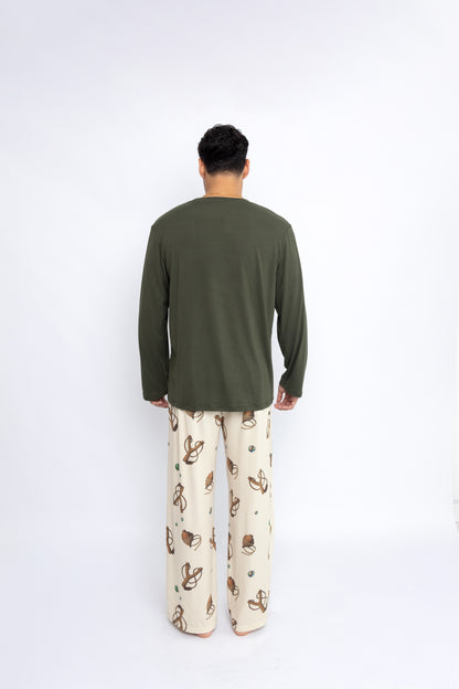 PIJAMA TROMPOS & CANICAS - Modelo Carlos (Polo manga larga & Pantalón suelto)