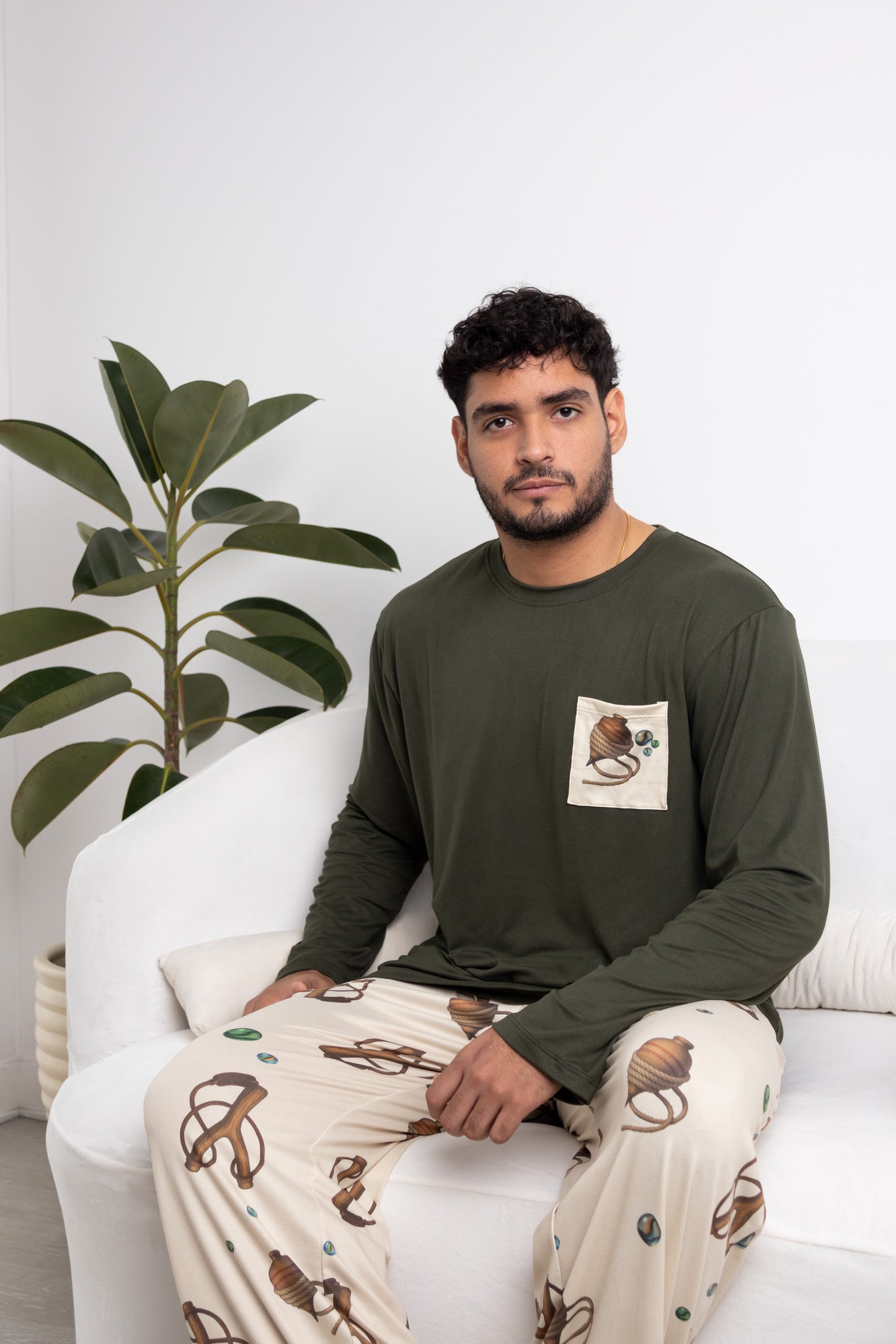 PIJAMA TROMPOS & CANICAS - Modelo Carlos (Polo manga larga & Pantalón suelto)