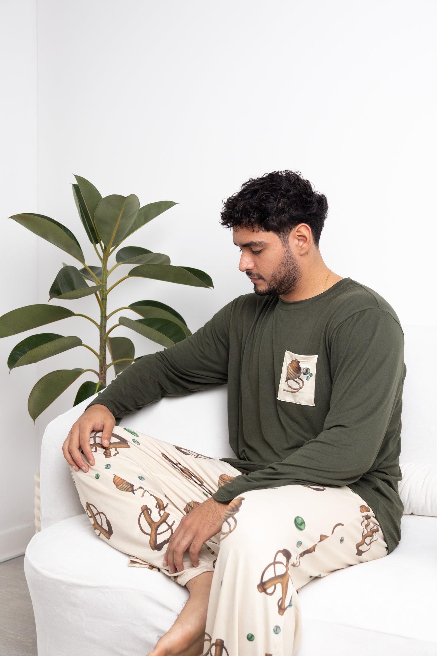 PIJAMA TROMPOS & CANICAS - Modelo Carlos (Polo manga larga & Pantalón suelto)