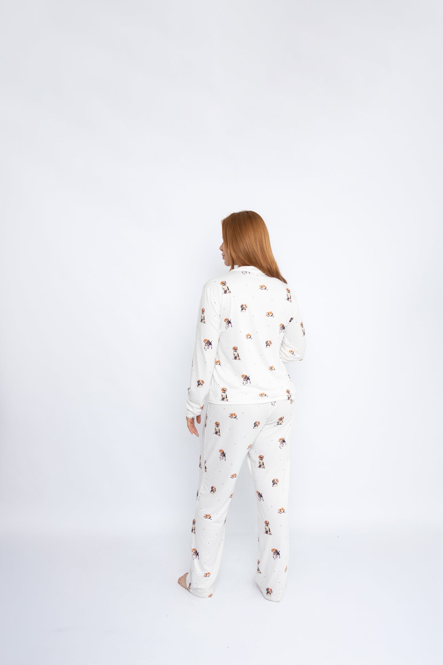 Pijama de Beagle 🐾 Modelo Briana Camisero manga larga & Pantalón